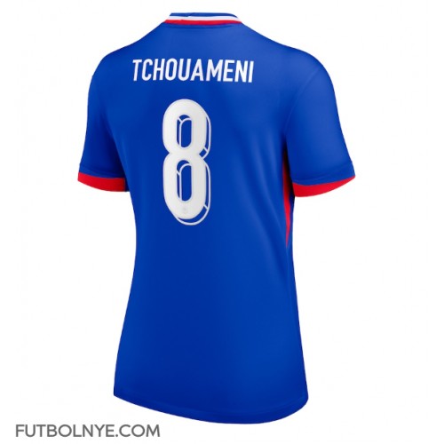 Camiseta Francia Aurelien Tchouameni #8 Primera Equipación para mujer Eurocopa 2024 manga corta